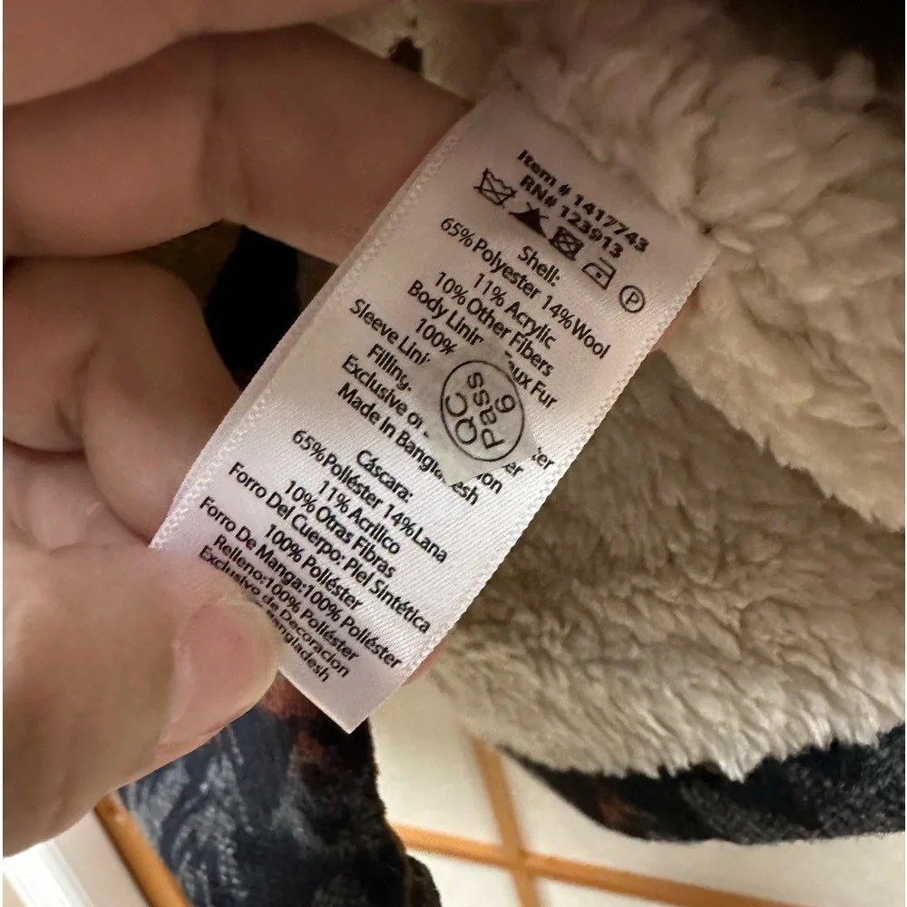 Jachs Men’s Multi Aztec Sherpa Lined Wool Blend  Winter Jacket Shacket New - Picture 8 of 15